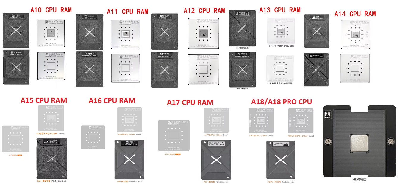 Amaoe İşlemci ve Ram Kalıp Seti (A10-A11-A12-A13-A14-A15-A16-A17-A18-A19 İşlemci Kalıbı)